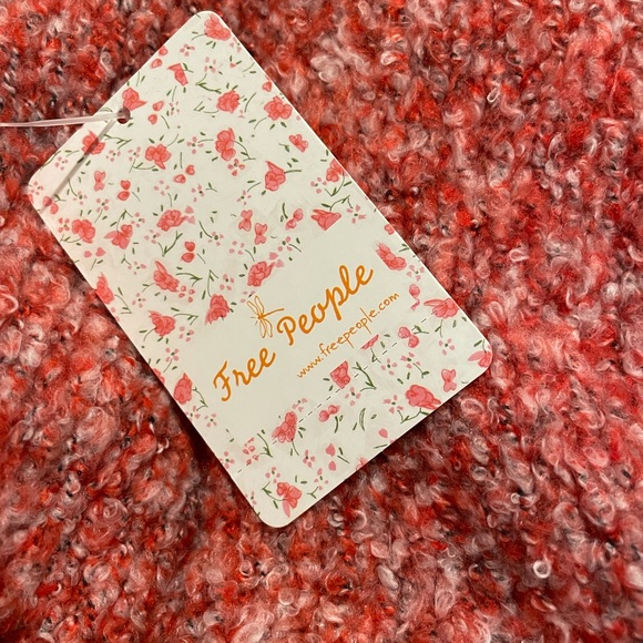 NWT Free People Red Flame BFF Cowl Neck Sweater - Picture 4 of 8